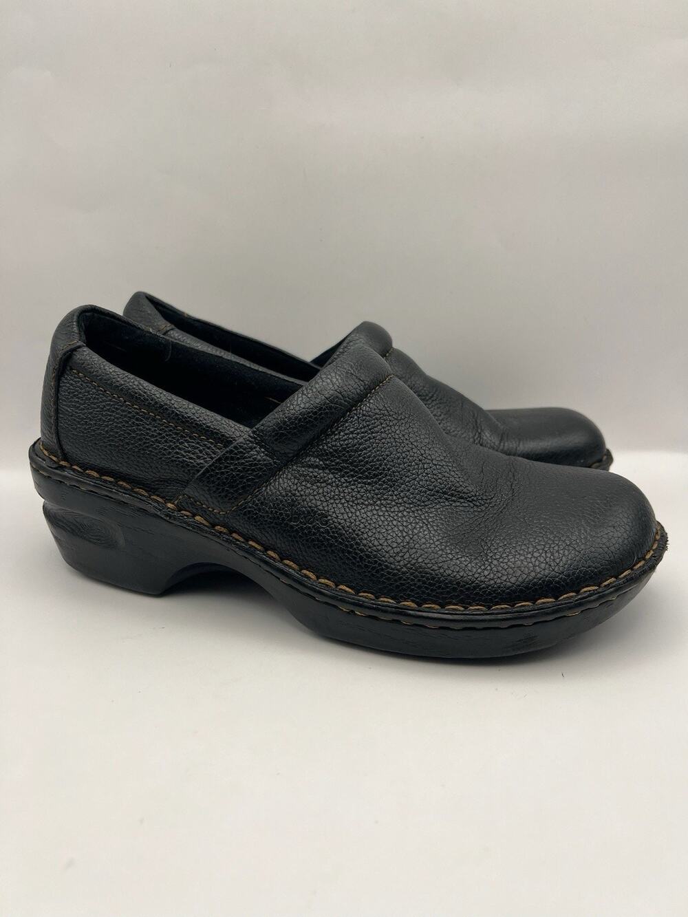 b.o.c. Born Concept Peggy Slip On Black Leather Shoes Women Size 9.5